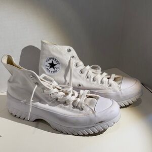 Converse White High-Top Lace-Up Platform Boots